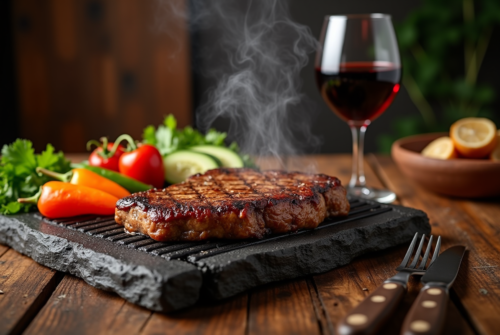 Accords mets et vins pour une viande à la pierrade exquise