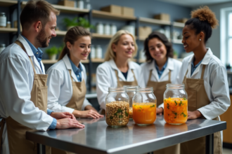 Groupe divers en atelier de fermentation alimentaire