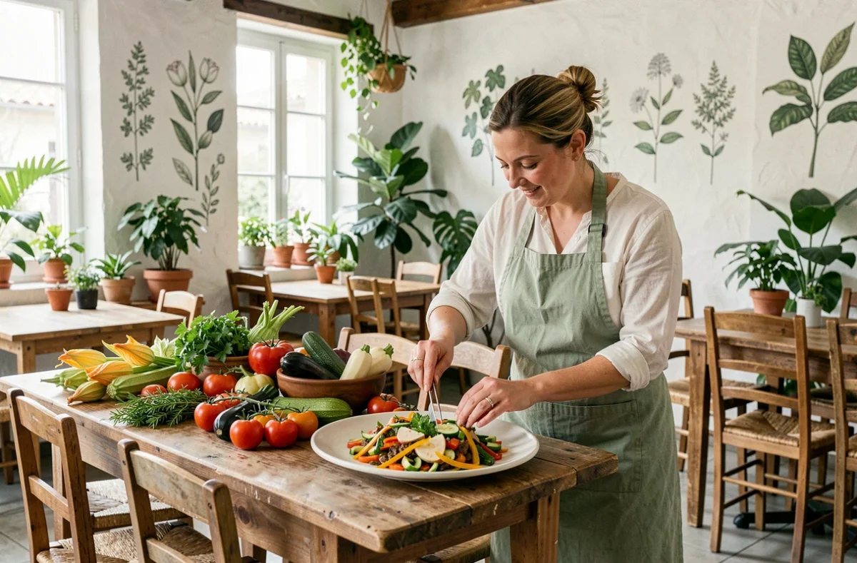 Cuisine végétale et du terroir au restaurant La Feuille de Chou à Toulon avec légumes frais locaux